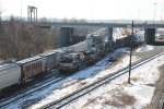 NS 7266 takes train 13R out of Enola yard